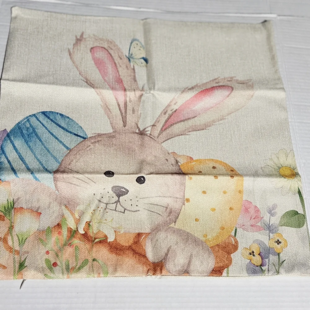 Set of 4 Spring Easter Throw Pillow Covers 18×18 NEW